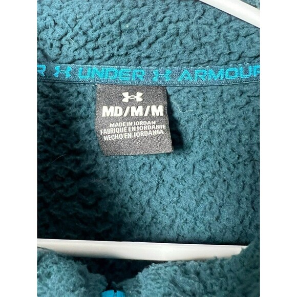 Under Armour Blue Sherpa Fleece Half Zip Jacket Men’s M Warm Outdoor - Picture 7 of 11